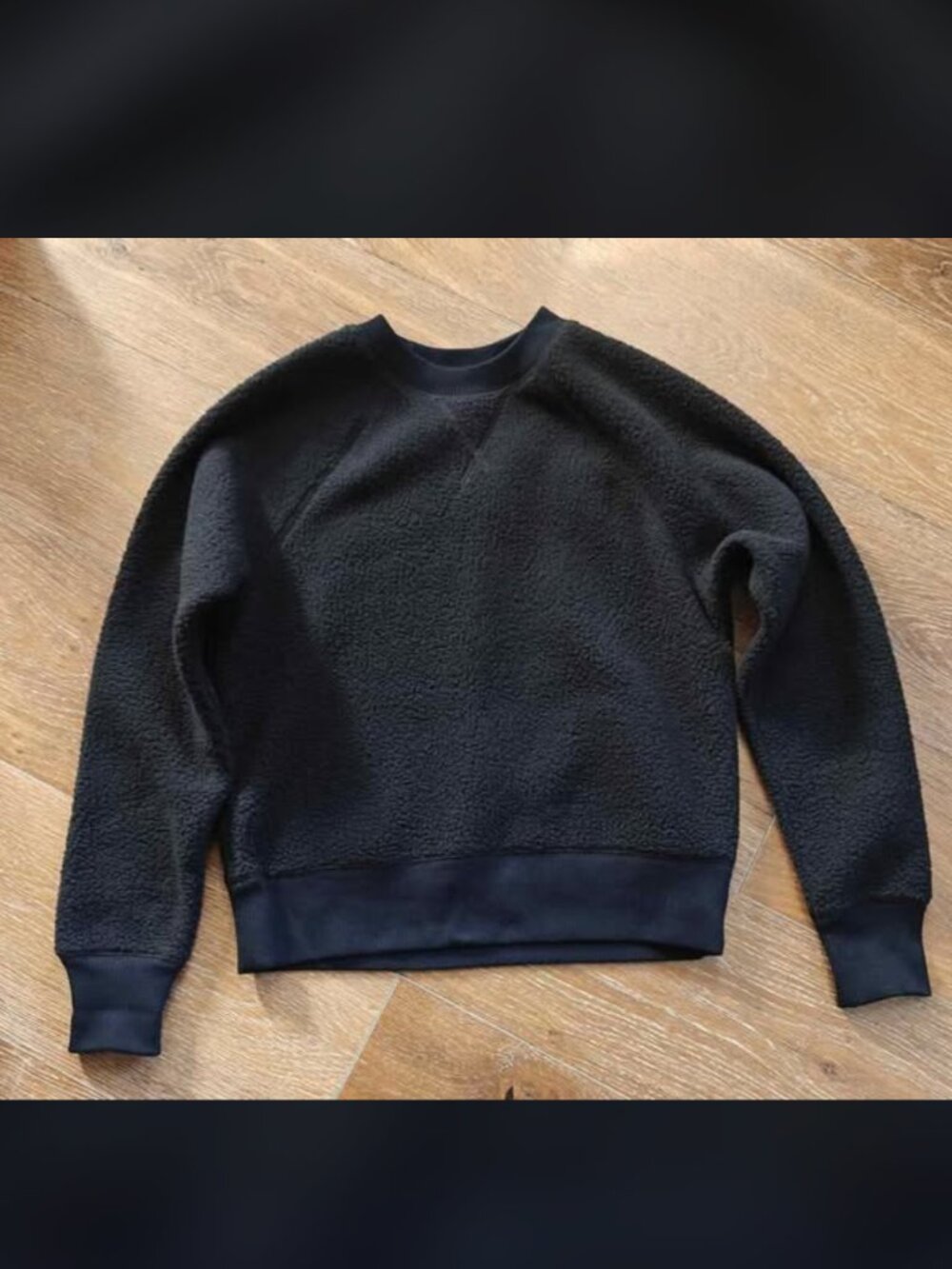 Everlane Renew Fleece Sweatshirt Size Small Black